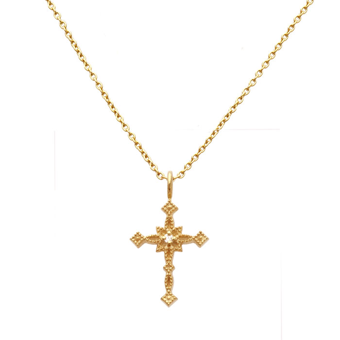 Sync Note by Dr MONROE K10 Antique Style Pink Gold Cross Necklace SND ...