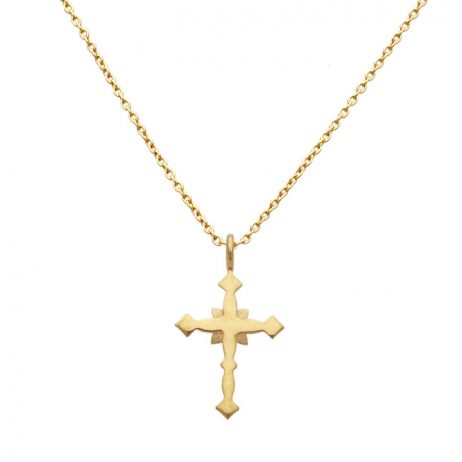 Sync Note by Dr MONROE K10 Antique Style Pink Gold Cross Necklace SND ...
