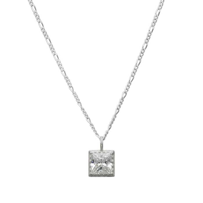 Sync Note by Dr MONROE Silver 925 Square Cubic Zirconia Pendant ...